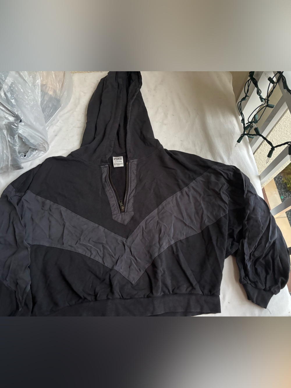 Hooded Quarter-Zip Pullover Sweater